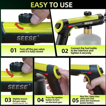 Heavy-Duty Propane Torch with One-Touch Max Turbo Fire Button