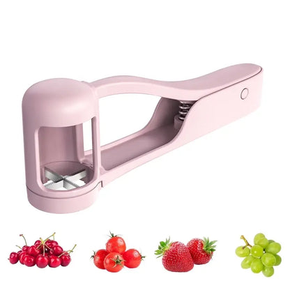 1-Press Safety Grape & Tomato Quarter Slicer for Toddlers