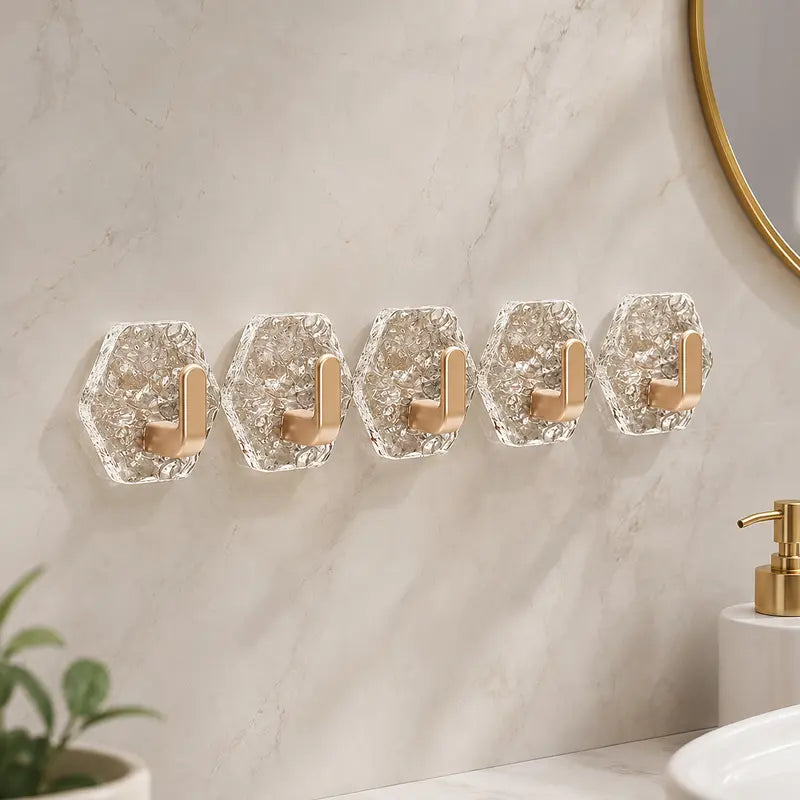 Heavy-Duty Crystal L-Hooks: Drill-Free Wall Organization