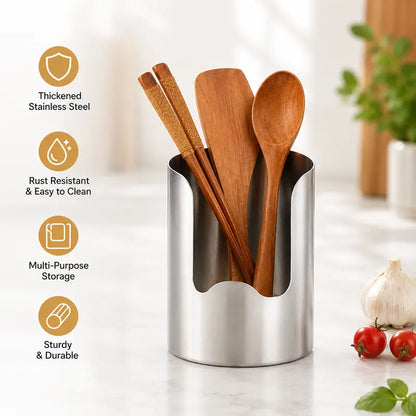 Heavy-Duty Stainless Steel Utensil Holder – Open Front Access