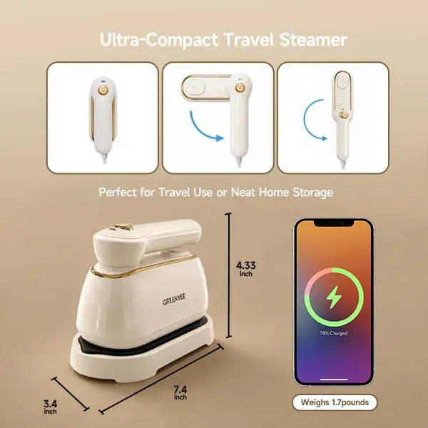 Portable Handheld Garment Steamer for Wrinkle-Free Clothes Anywhere