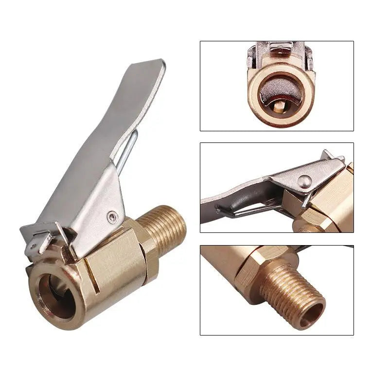 Instant Lock-On Brass Air Chuck for Hands-Free Tire Inflation