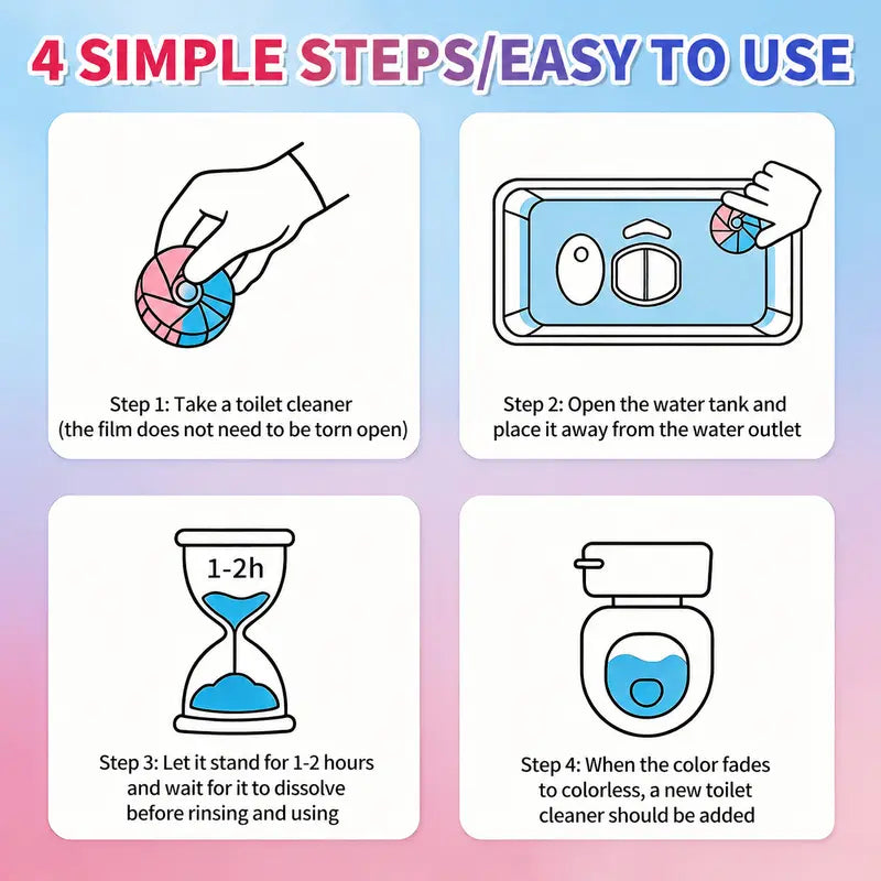 Continuous Automatic Toilet Bowl Cleaner & Stain Preventer Tablets