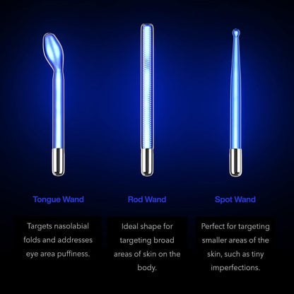 High Frequency Facial Wand - Professional Skin Therapy Device For Clearer, Smoother-Looking Skin