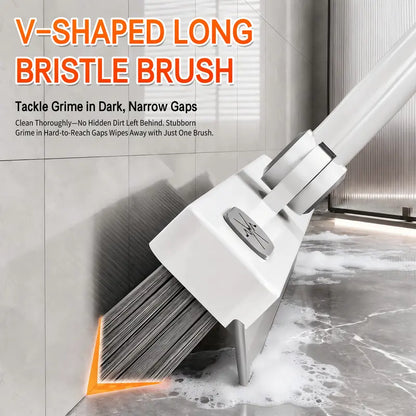 180° Rotating Gap & Crevice Floor Scrub Brush with Squeegee
