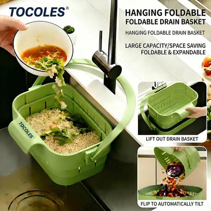 Foldable Kitchen Sink Strainer Basket for Quick Food Catching