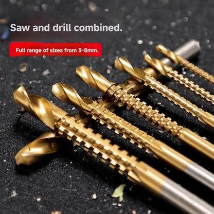 6Pcs Titanium HSS Drill Saw Bits Set - Drill & Side Cut Effortlessly