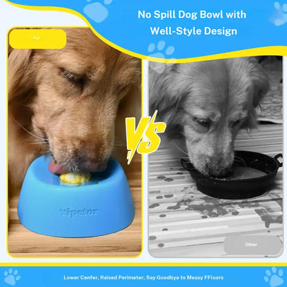 No-Spill Rolling Ball Slow Feeder Dog Bowl for Liquid Treats & Anxiety Relief