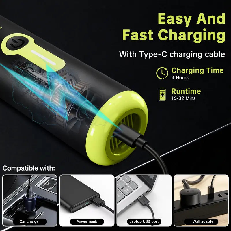 2-in-1 Cordless Handheld Vacuum & High-Pressure Air Duster