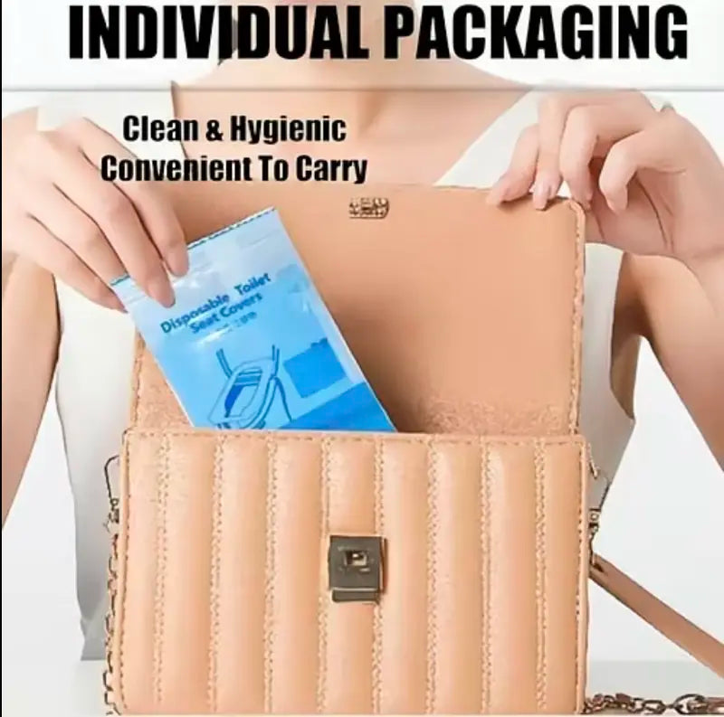 Extra-Thick Waterproof Disposable Toilet Seat Covers - Full Coverage Hygienic Shield for Travel & Public Restrooms