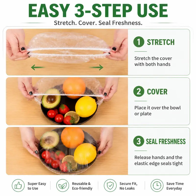 Ultra-Elastic Reusable Food Covers - Instant Freshness For Any Dish