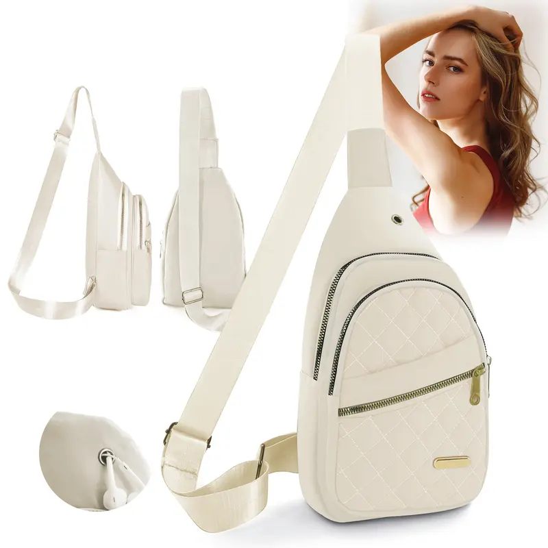 Ultra-Lightweight Quilted Sling Bag with Anti-Theft Pockets