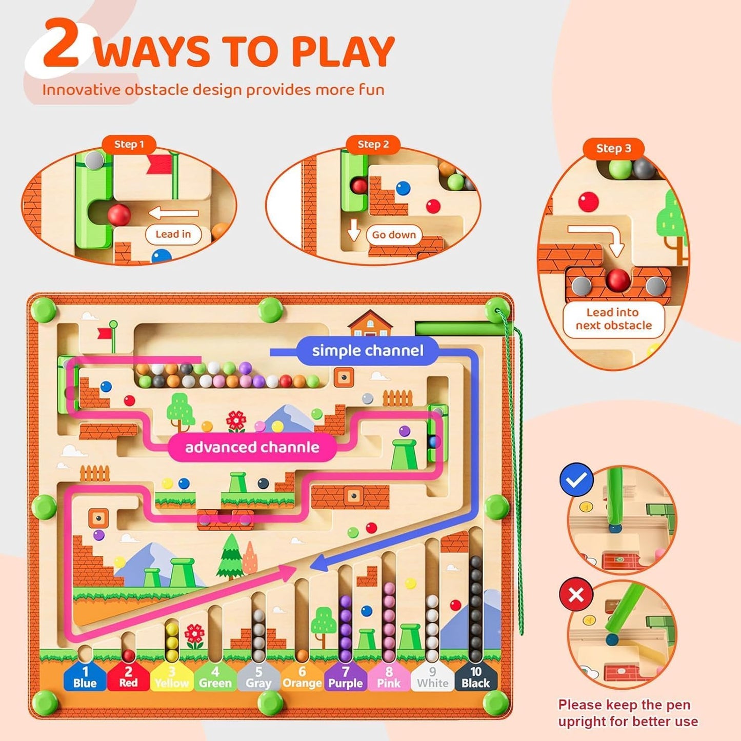 Pixels & Puzzles: Magnetic Color & Number Learning Maze