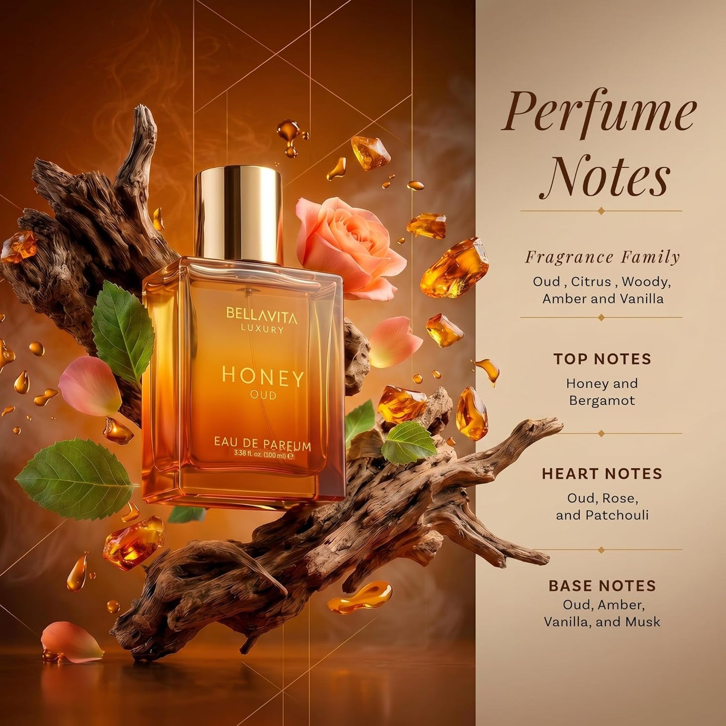 Long-Lasting Luxury Honey Oud Unisex Eau De Parfum