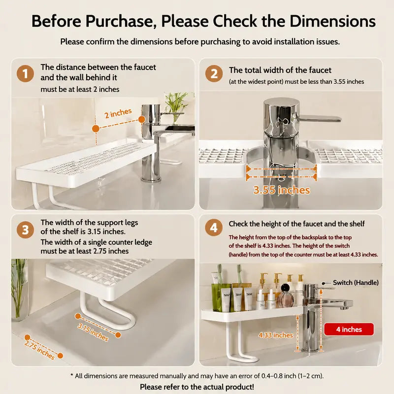 No-Drill Over-the-Faucet Storage Shelf for Instant Countertop Organization