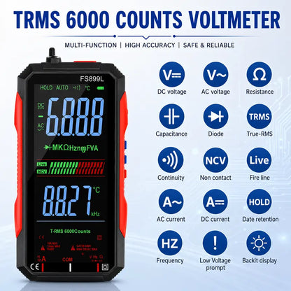 Smart Auto-Ranging Digital Multimeter – True RMS 6000 Counts