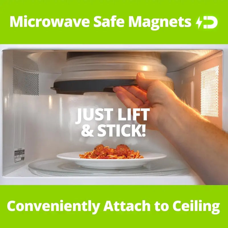 Magnetic Collapsible Microwave Splatter Cover with Built-In Steam Vents