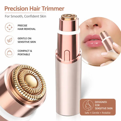 2-in-1 Precision Electric Eyebrow Trimmer & Facial Hair Remover for Smooth, Painless Hair Removal