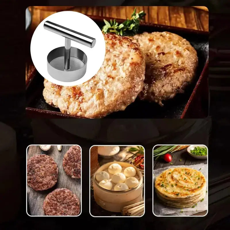 Stainless Steel Burger Press & Non-Stick Patty Maker