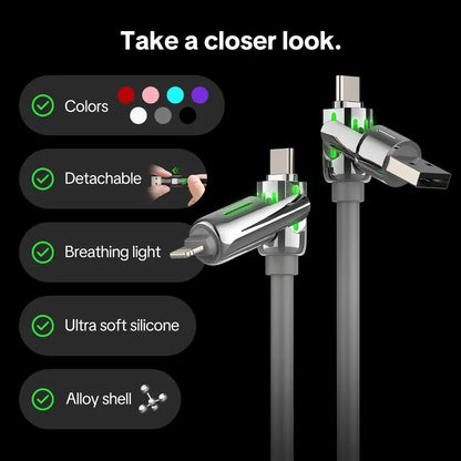 One Cable, All Devices: 240W Ultra-Fast 4-in-1 Charging Charging