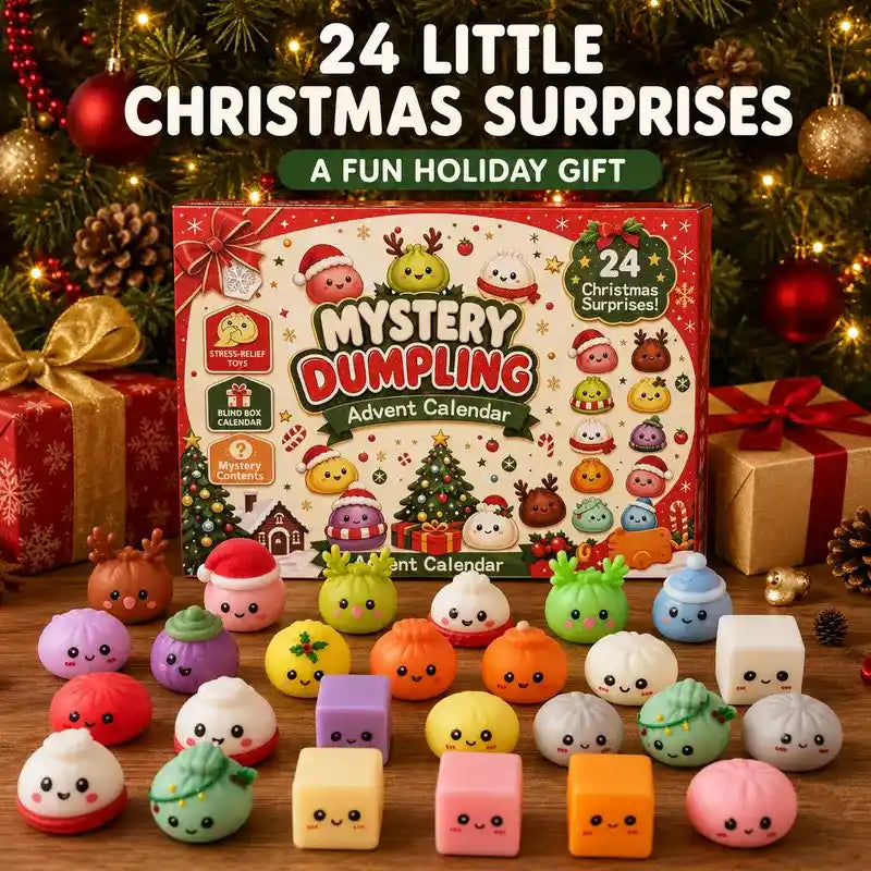 24-Day Holiday Mystery Dumpling Advent Calendar With Soft Stress-Relief Squishies