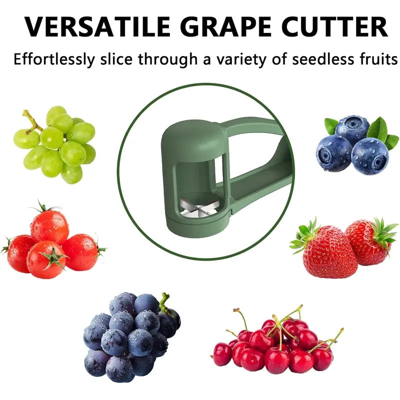 1-Press Safety Grape & Tomato Quarter Slicer for Toddlers