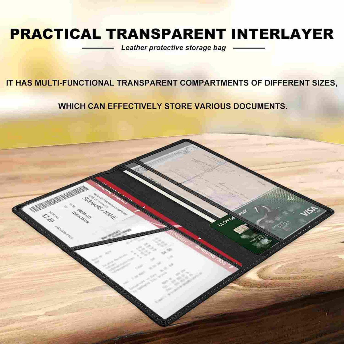 Ultra-Slim Leather Car Registration & Insurance Holder Wallet
