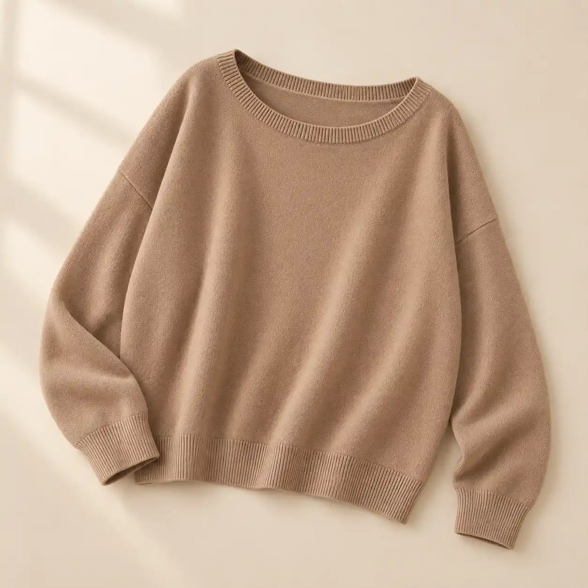 Women's Ultra-Soft Scoop Neck Drop Shoulder Slouchy Knit Sweater