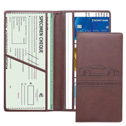 Ultra-Slim Leather Car Registration & Insurance Holder Wallet