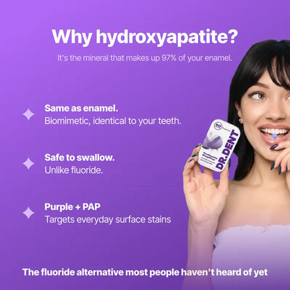 Purple Tone-Correcting Whitening Toothpaste Tablets with 10% Hydroxyapatite