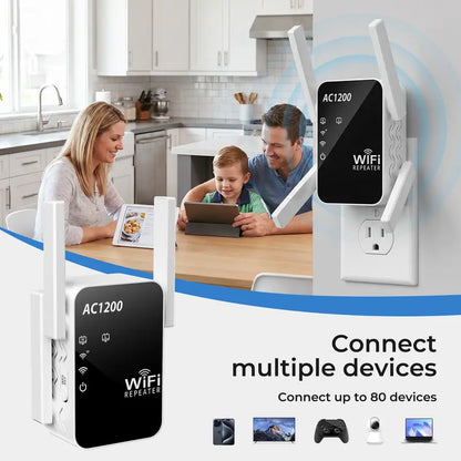 Eliminate Dead Zones Instantly with AC1200 Dual-Band WiFi Extender