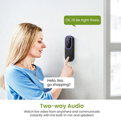 See, Hear & Protect Your Front Door from Anywhere with 1080P Smart AI Video Doorbell