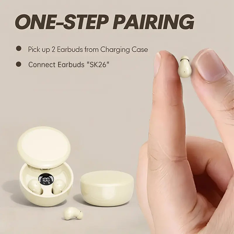 Ultra-Mini Invisible Earbuds with All-Night Comfort & HD Sound