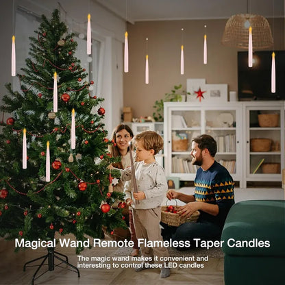 Magical Floating LED Taper Candles with Magic Wand Remote