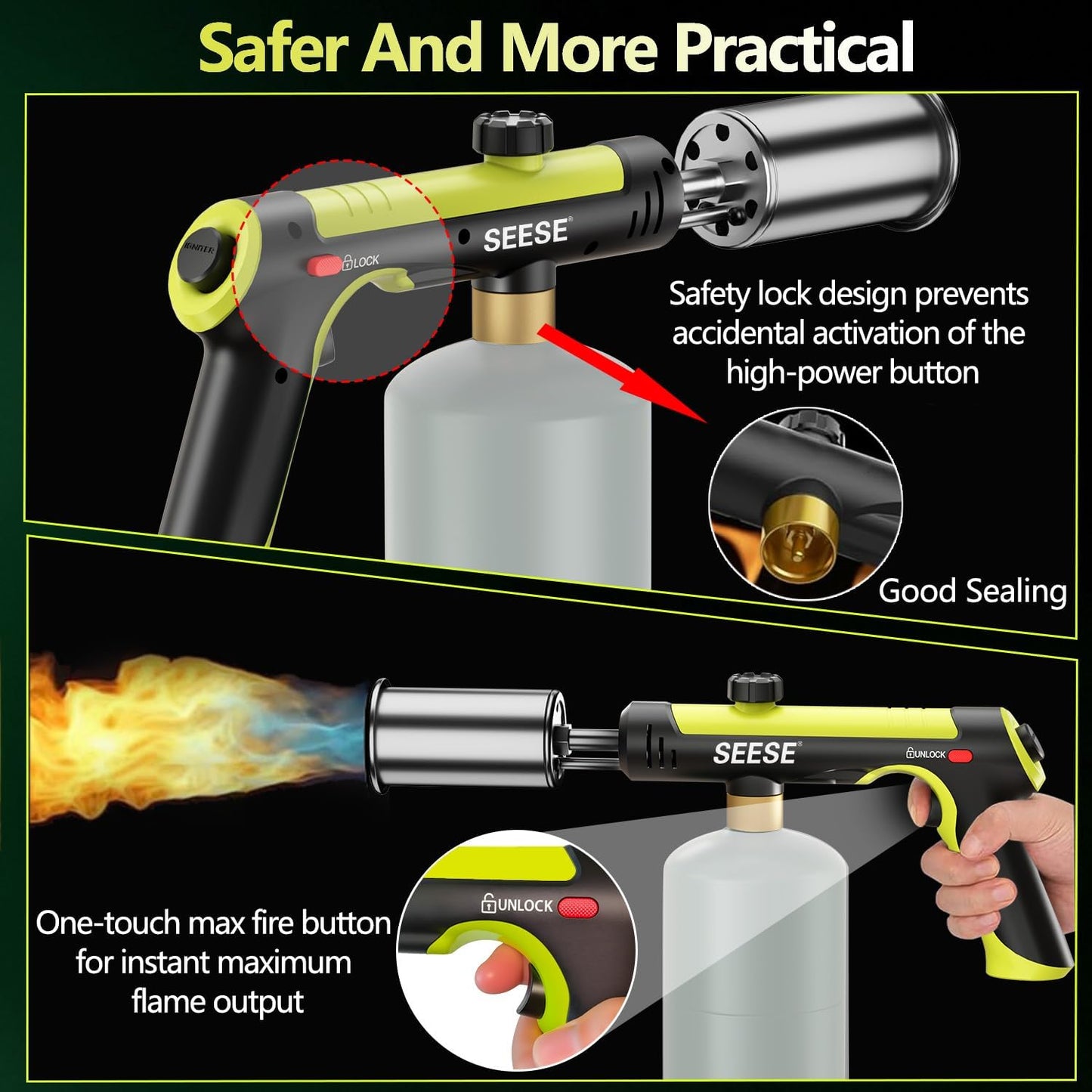 Heavy-Duty Propane Torch with One-Touch Max Turbo Fire Button