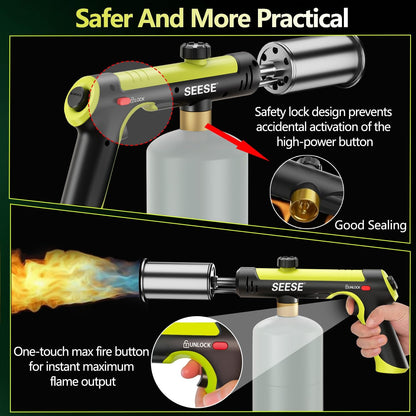 Heavy-Duty Propane Torch with One-Touch Max Turbo Fire Button