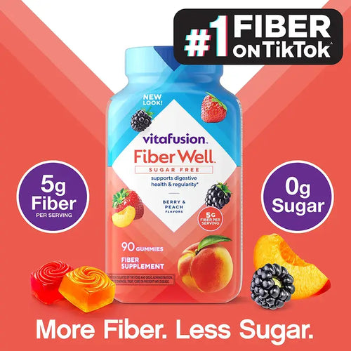 Gentle Sugar-Free Prebiotic Fiber Gummies for Effortless Daily Digestion and Peak Gut Wellness