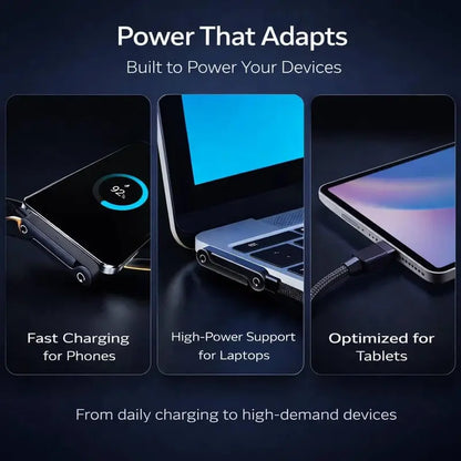 240W Fast Charging Cable with Foldable Phone Stand