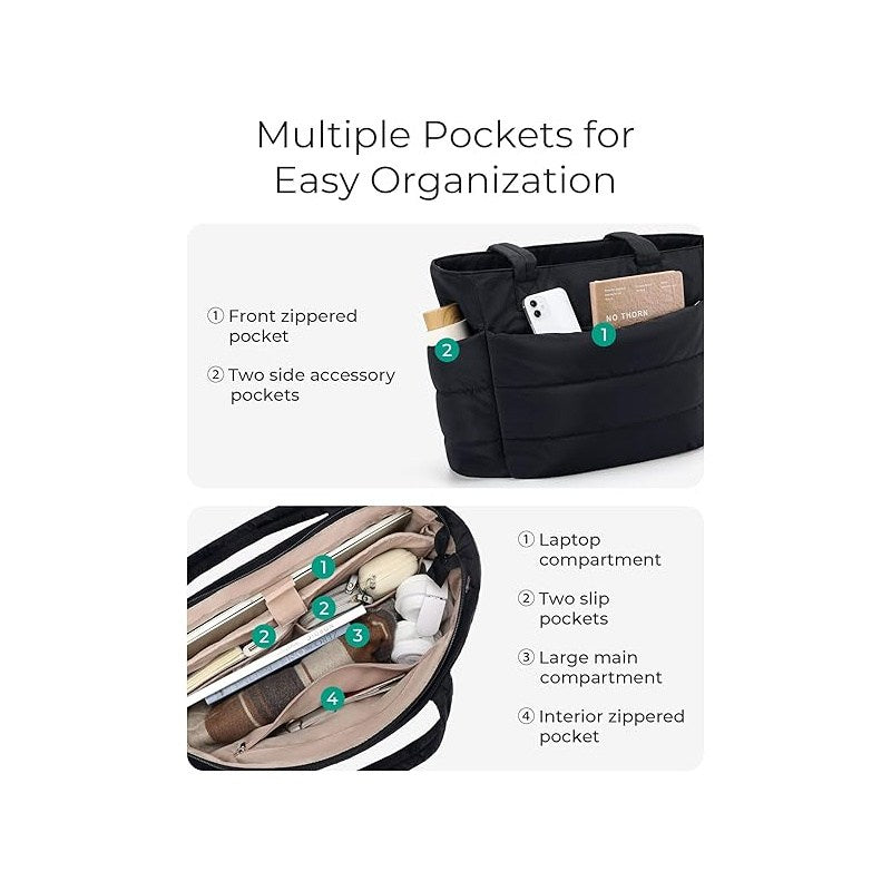 Ultimate Ultra-Light Puffy Tote Bag with Smart Multi-Compartments
