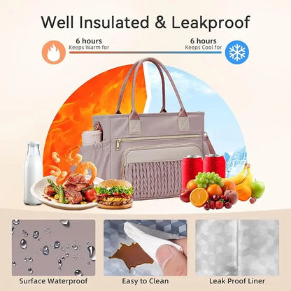 Large Capacity Leakproof Insulated Lunch Tote & Daily Work Bag