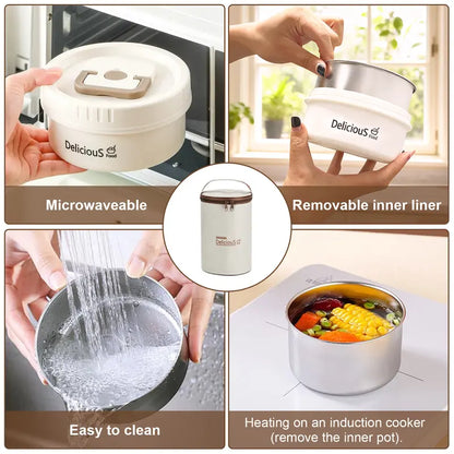 Insulated Stainless Steel Vacuum Lunch Box Set with Thermal Tote Bag