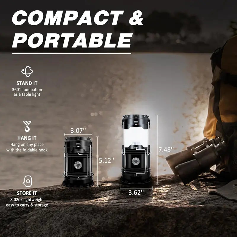 Ultra-Bright Solar Collapsible Camping Lantern & Flashlight