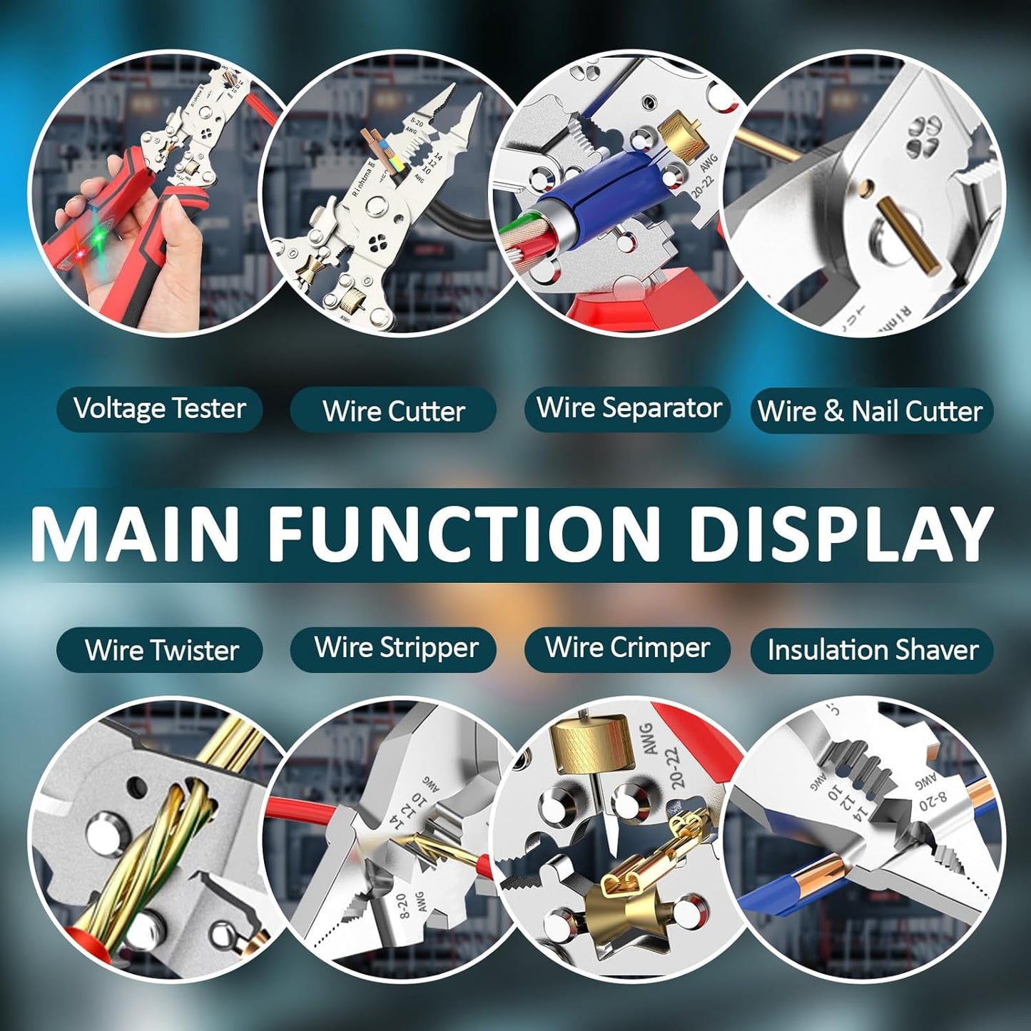 Wire Stripping Pliers - Rechargeable Smart Cutting & Voltage Detection Tool For Safe Electrical Work