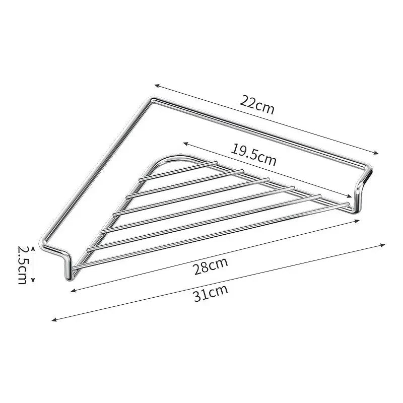 Triangular Stainless Steel Corner Sink Drying Rack & Sponge Holder
