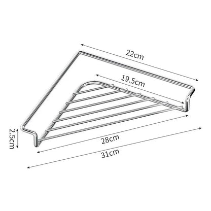 Triangular Stainless Steel Corner Sink Drying Rack & Sponge Holder