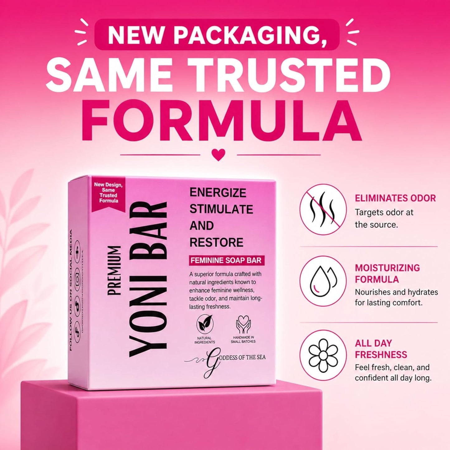 Natural Feminine pH Balance Soap Bar for Long-Lasting Odor Control & Freshness