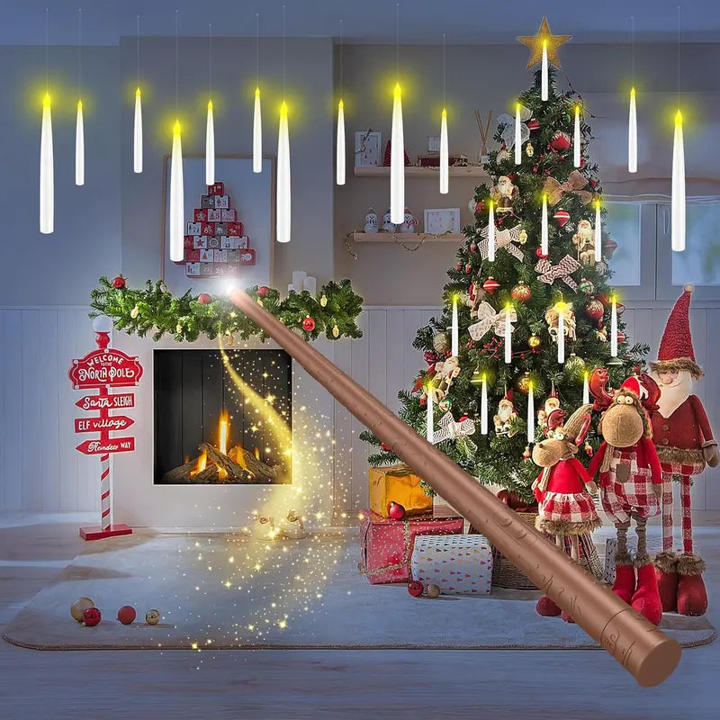 Magical Floating LED Taper Candles with Magic Wand Remote