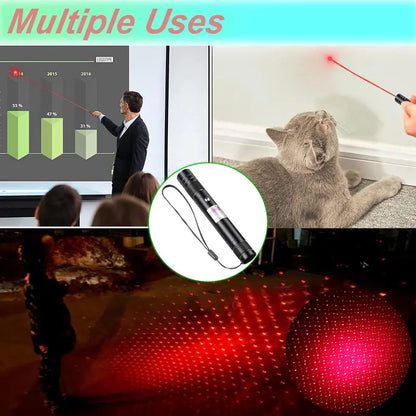 Ultra-Long-Range High-Power Green Laser Pointer with Starlight Caps