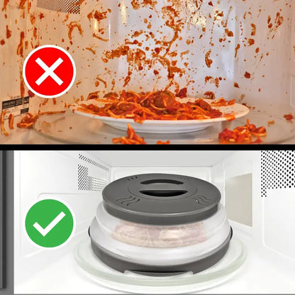 Magnetic Collapsible Microwave Splatter Cover with Built-In Steam Vents
