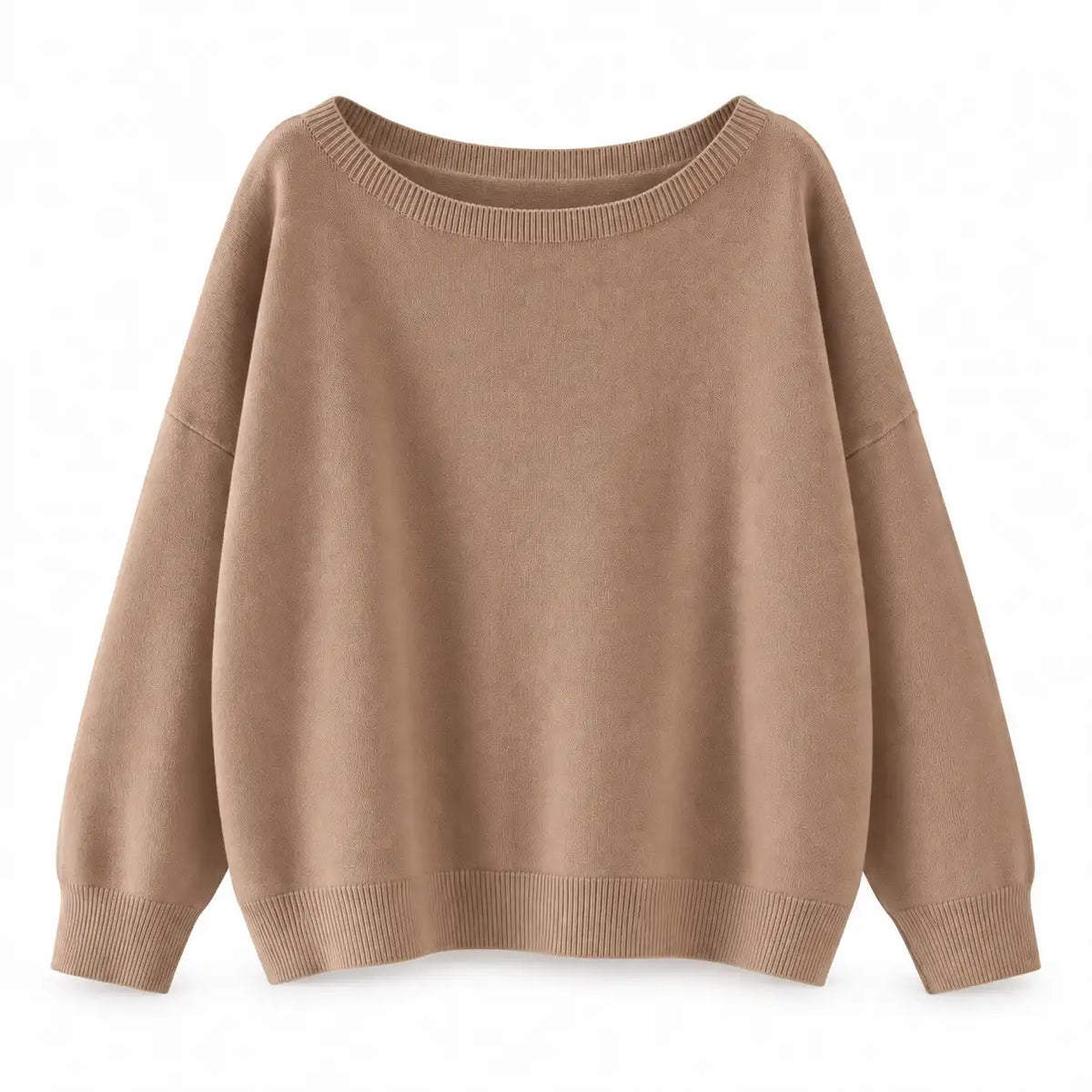 Women's Ultra-Soft Scoop Neck Drop Shoulder Slouchy Knit Sweater